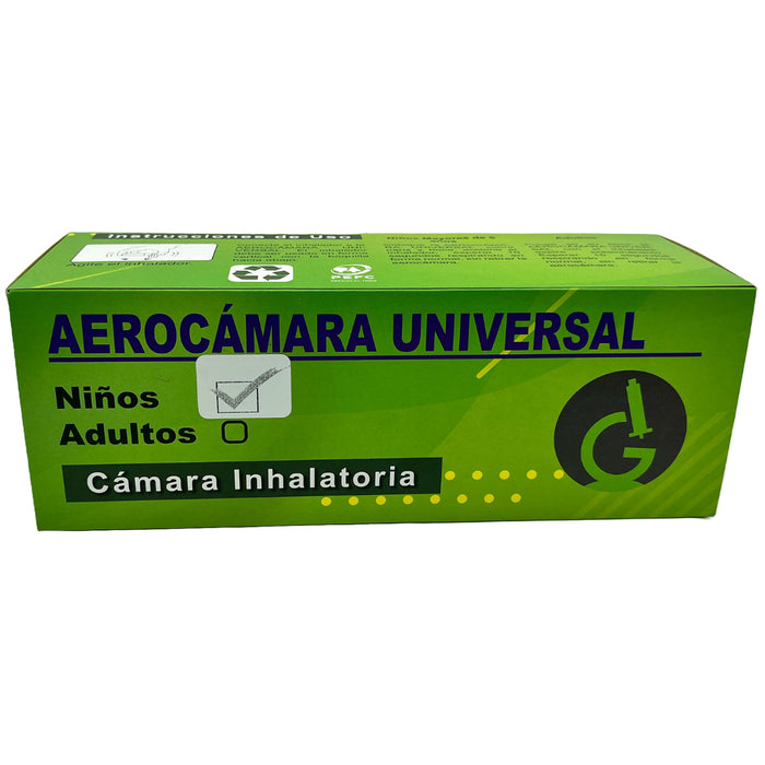 Aerocámara para inhalador universal pediatrico