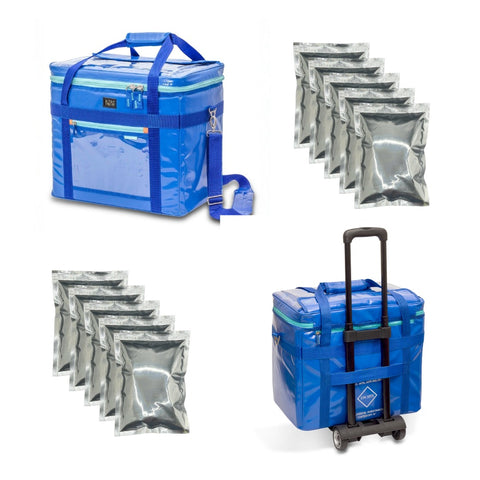 KIT COOLS - Bolso Isotérmico con Carro de Transporte y 10 unidades de Gel Pack refrigerantes