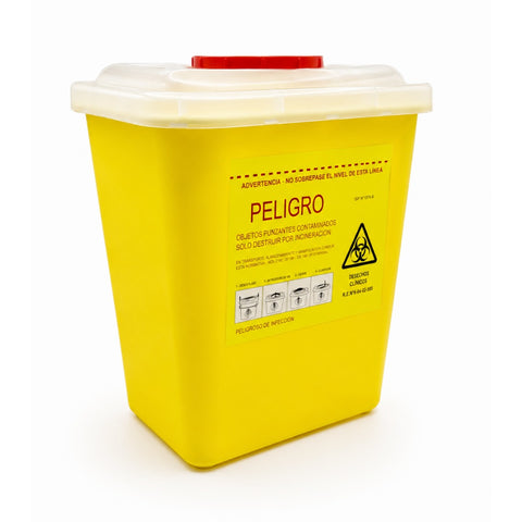 Contenedor Plástico Amarillo - Para Desechos Cortopunzantes