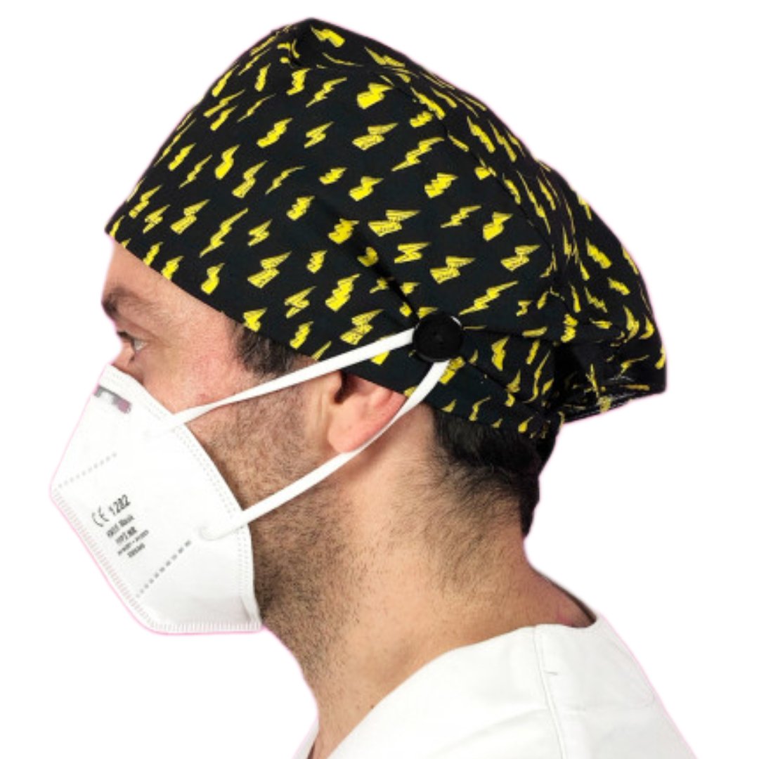 Gorro Clínico RAYOS - PELO LARGO CON BOTONES