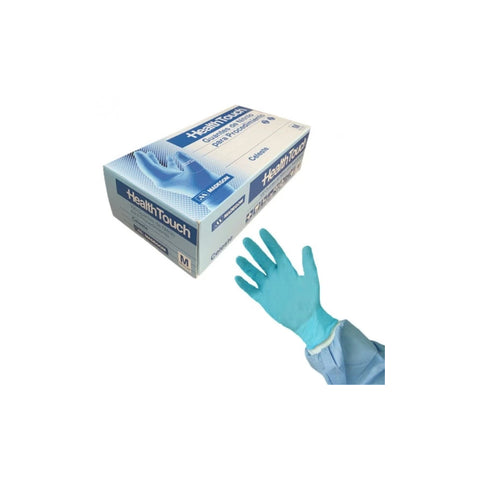 Guantes de nitrilo celestes para examinación