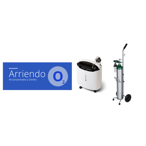 Kit Concentrador de oxigeno estacionario y Cilindro de oxigeno portátil - Arriendo mensual