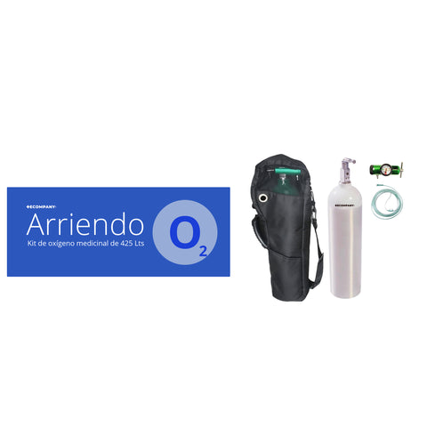 Kit de oxígeno medicinal portátil de 425 L - Arriendo Mensual